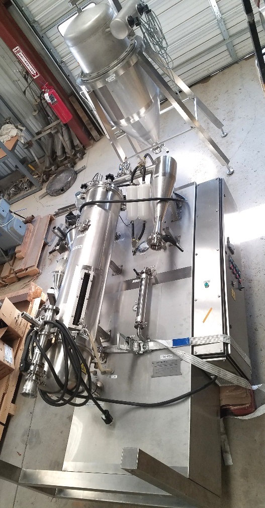 used Anhydro model BFB30 Fluid Bed Dryer. Includes Dust Collector. Last used in Pharmaceutical plant. 